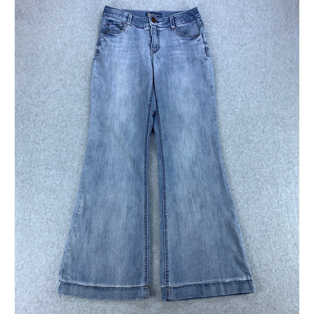 Democracy Flare Jeans Women 6 Blue Absolution Light Wash Wide Leg B2570F9DR